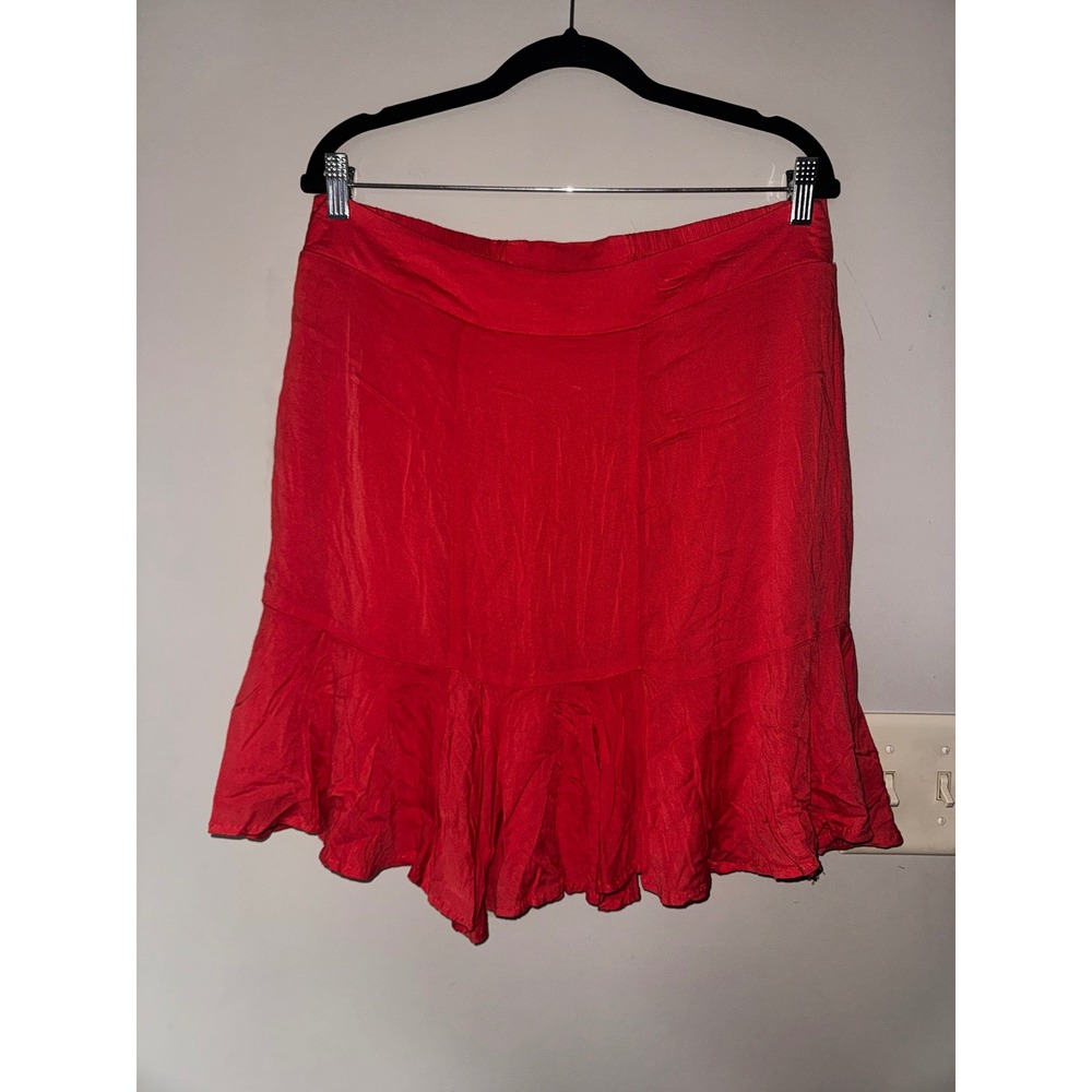 Torrid Red Ruffle Hem Size 0 Plus Size Elastic Waist Mini Skirt Short